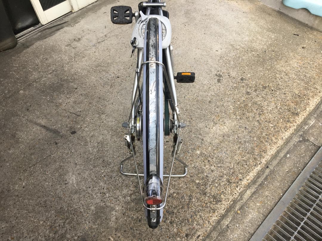 地域限定送料無料　アルベルト　5段変速　27インチ　シルバー　神戸　電動自転車