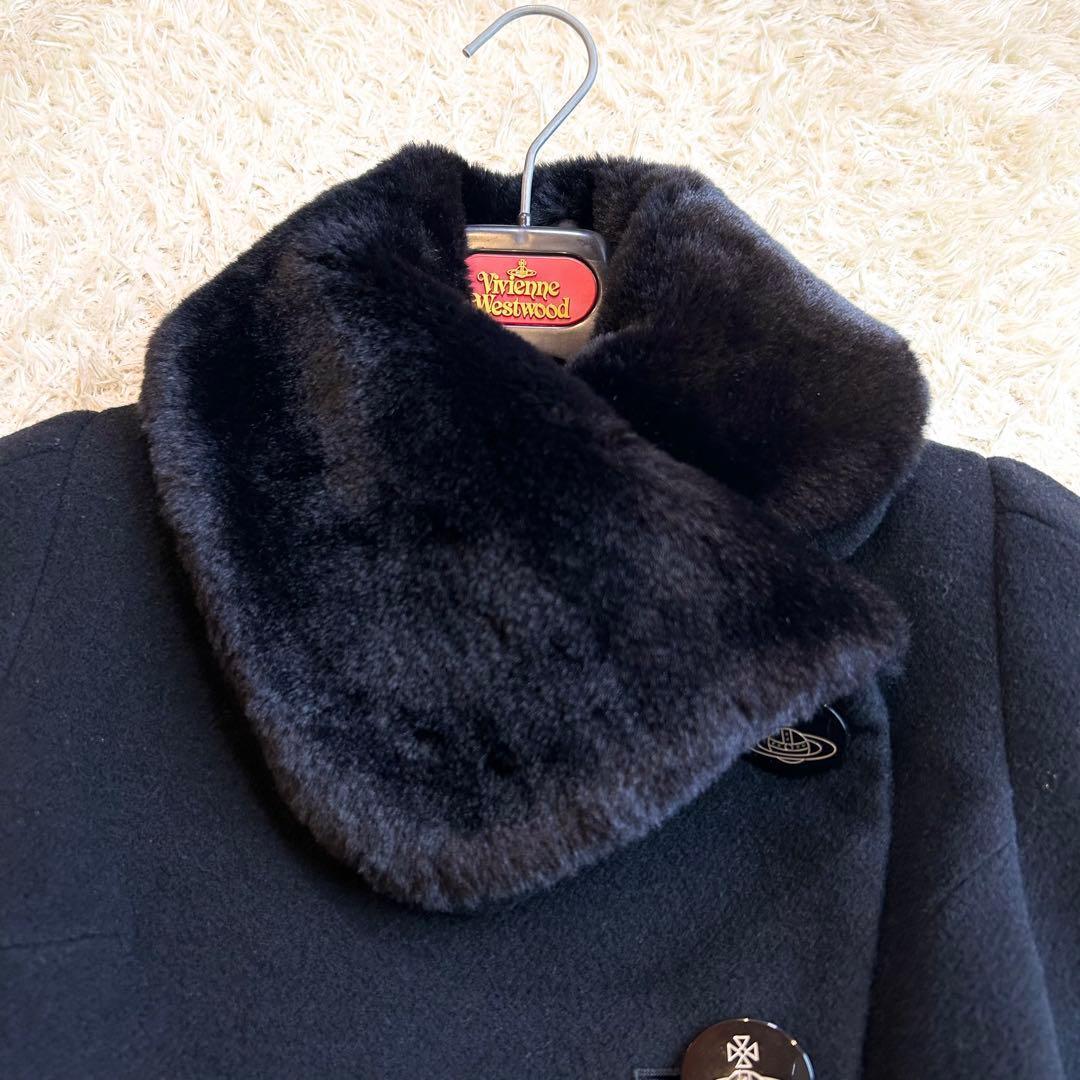 【極美品超希少✨️ヴィヴィアンウエストウッド】 ファーウールコート オーブボタン