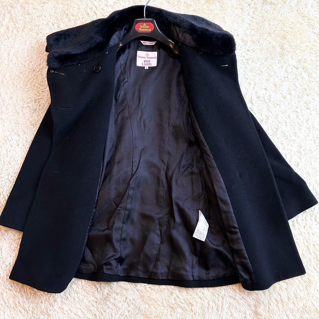 【極美品超希少✨️ヴィヴィアンウエストウッド】 ファーウールコート オーブボタン
