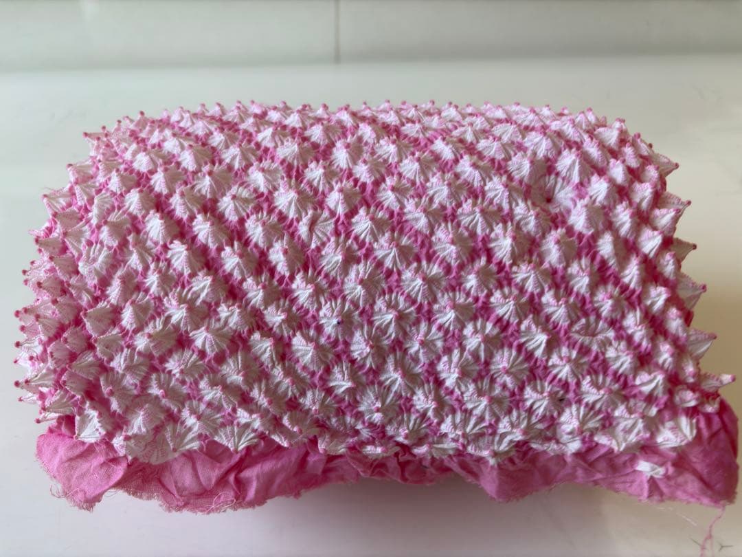 有松絞り　反物　レア色　ピンク