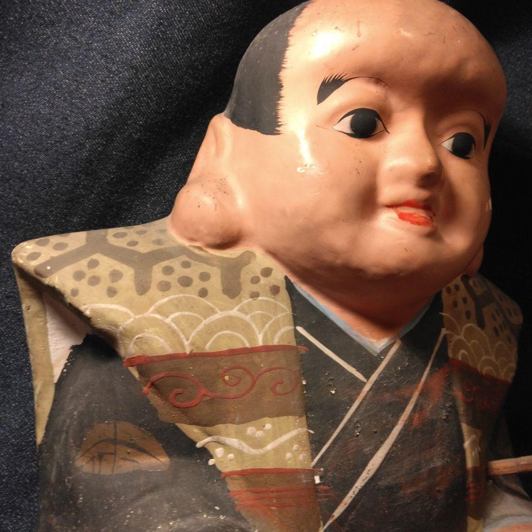 古い　福助さん　置物　骨董　大きな　開運　縁起物