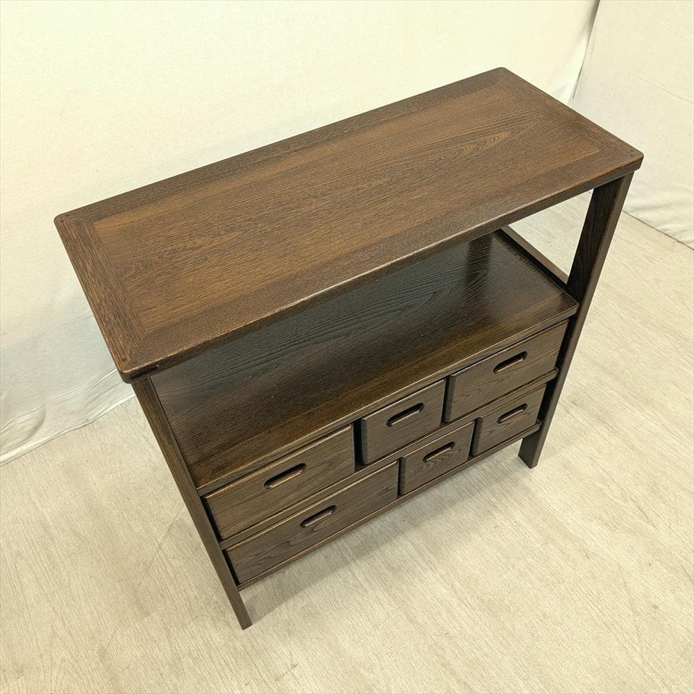 美品　ニレ材　無垢　遊木民　北海道　整理箱　収納棚　オープンラック　キャビネット