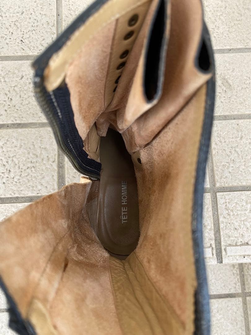 i、汚し加工本革サイドジップレースアップミリタリーブーツ26〜27センチ？