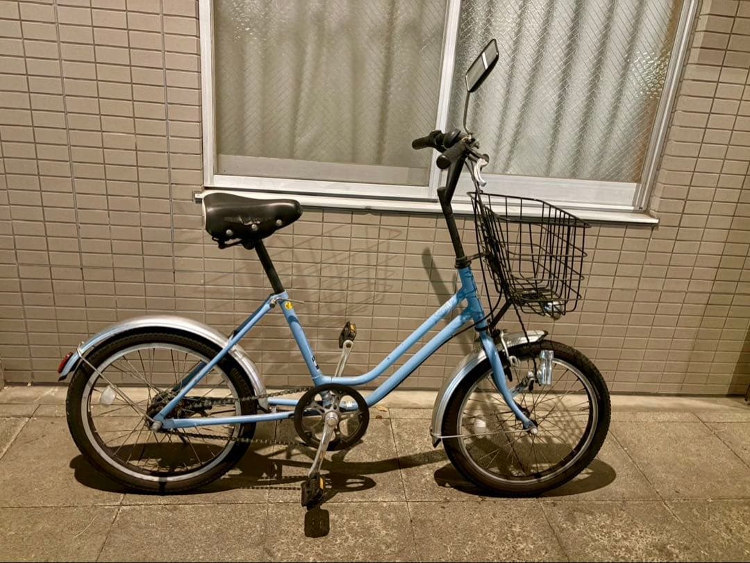 【20インチ】ミニベロ シティサイクル 外装6段変速 カゴ付き 水色ブリヂストン