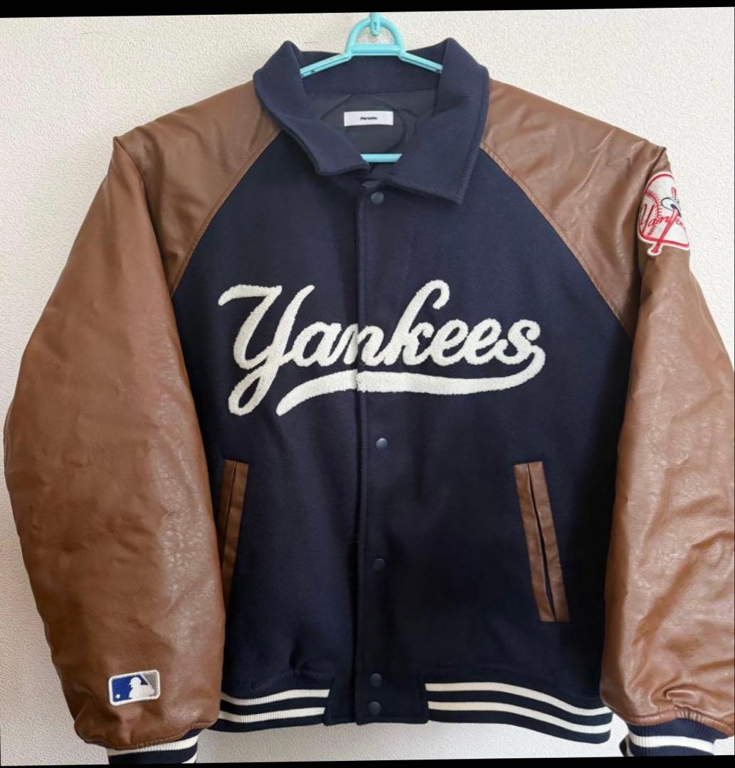 (美品）perushu mlbスタジャン ネイビー Lサイズ
