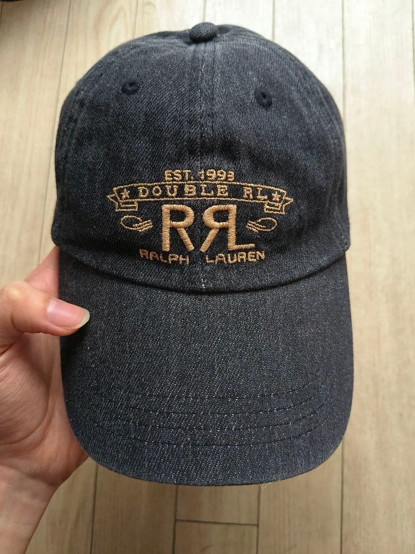 ダブルアールエル RRL キャップ 帽子 デニム ブラック ラルフローレン 黒