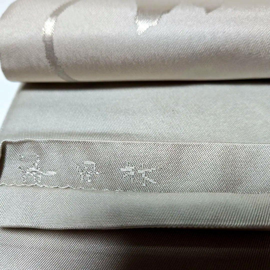 洛風林　袋帯　洒落袋帯　薄いグレー　 袋帯 蔦唐草　銀糸　いぶし銀　箔