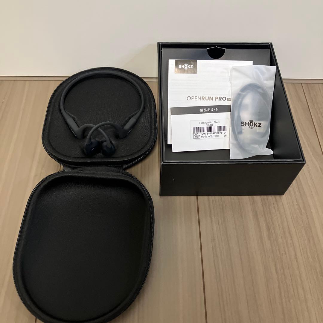 未使用　Shokz OpenRun Pro ブラック ヘッドホン骨伝導