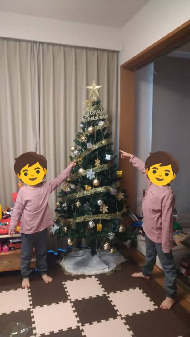 クリスマスツリー 約180cm ゴールド系装飾