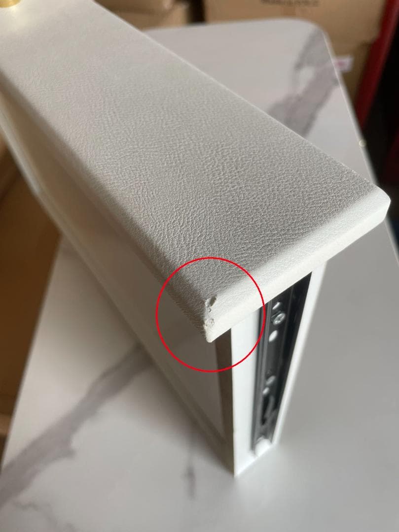 ホワイトモダンドレッサー デスクのみ訳あり品　写真をご確認204-100-02