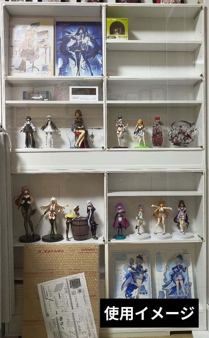 超薄型壁面ラック ダブルタイプ アクリルふた付き 完成品2台セット