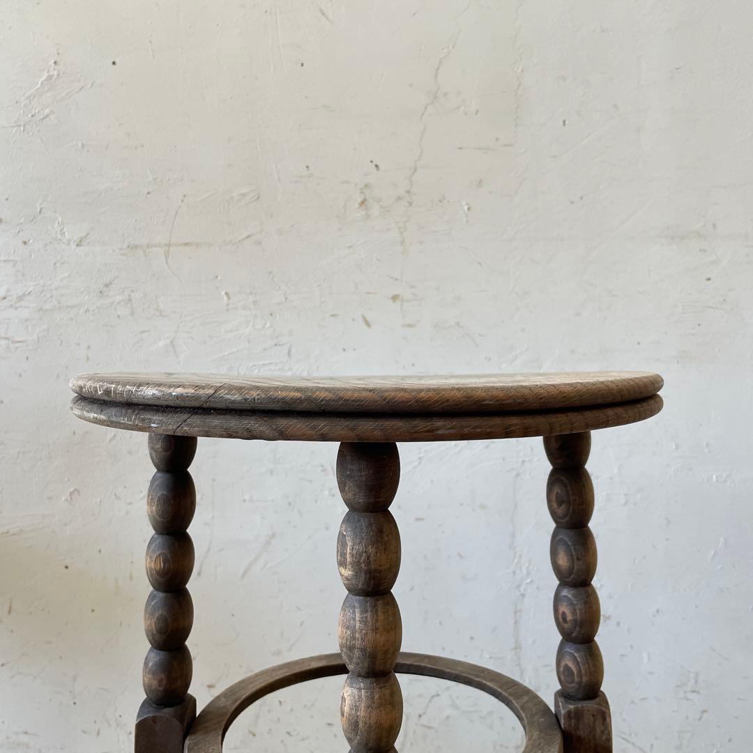 ビンテージ　ラウンドサイドテーブル 剥離