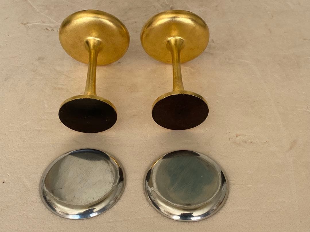 仏具　お供え台　1対　 高さ15.0cm 受け皿10.5cm