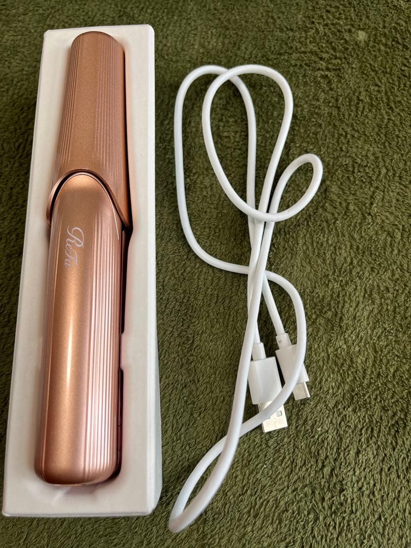 ReFa ヘアアイロン ローズゴールド USB充電ケーブル付き
