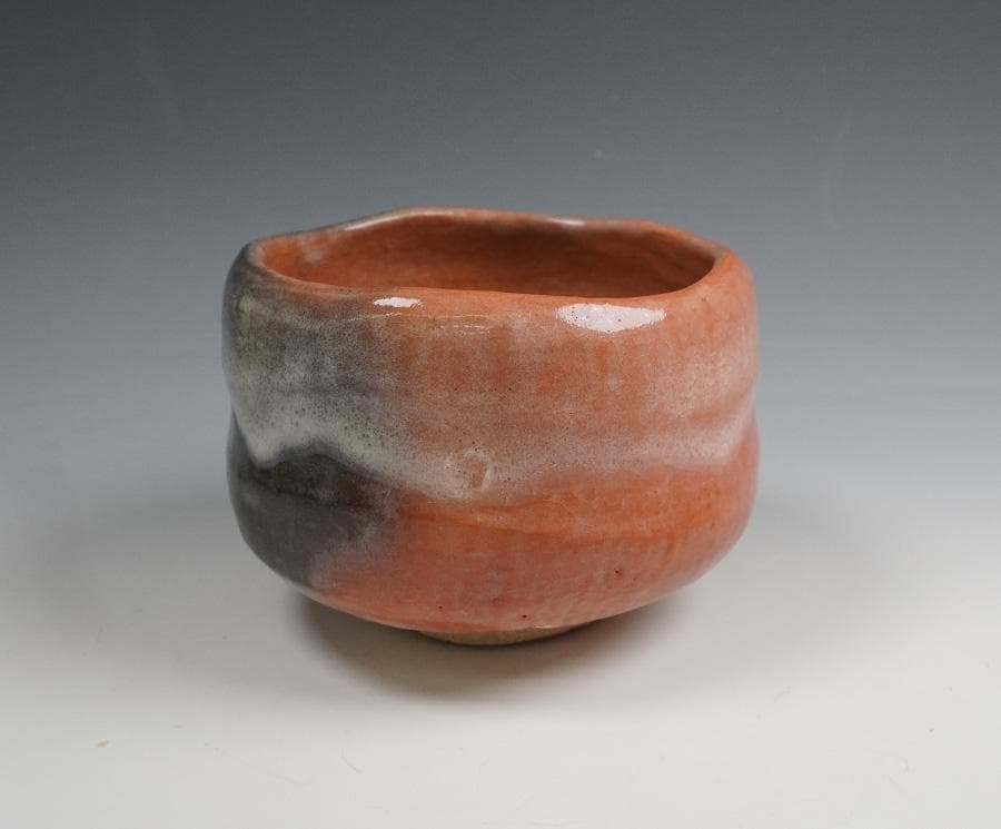 伊東桂楽 赤楽茶碗 建仁寺管長 竹田益州書付 銘:おとずれ