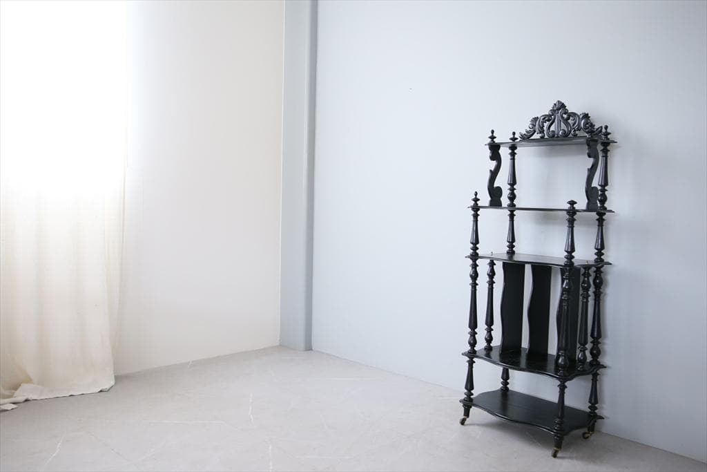 フランスアンティークナポレオン3世様式シェルフ/キャビネット飾り棚(91-235