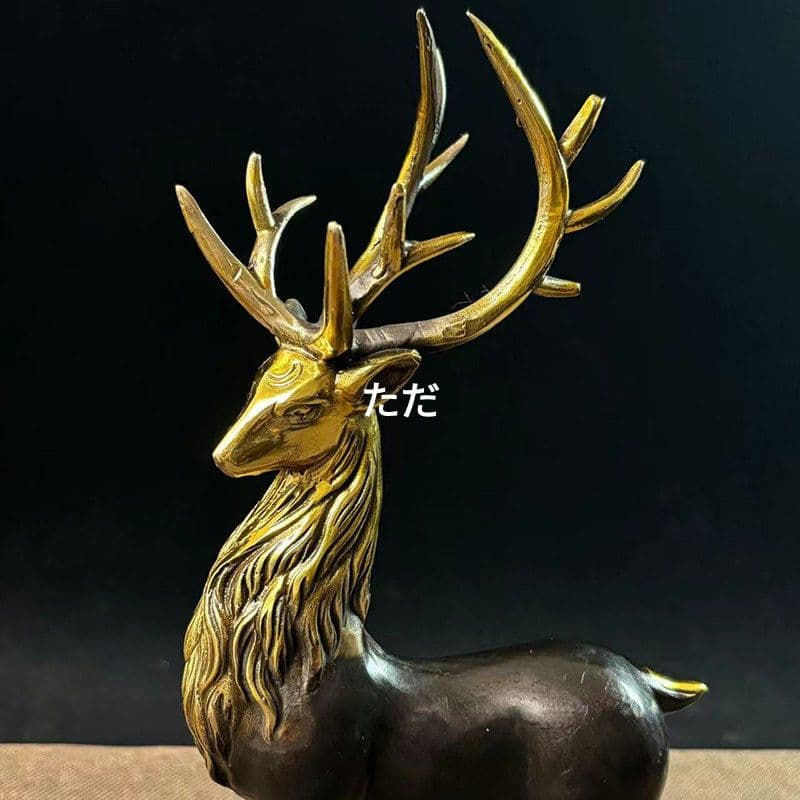 銅器 鹿 応接間 玄関 博古架 机 装飾品 工芸品 置物