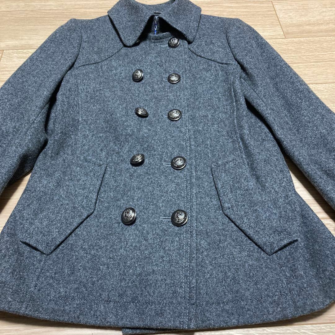 美品　バーバリーブルーレーベル　 Pコート ダブル ノバチェック38 銀ボタン