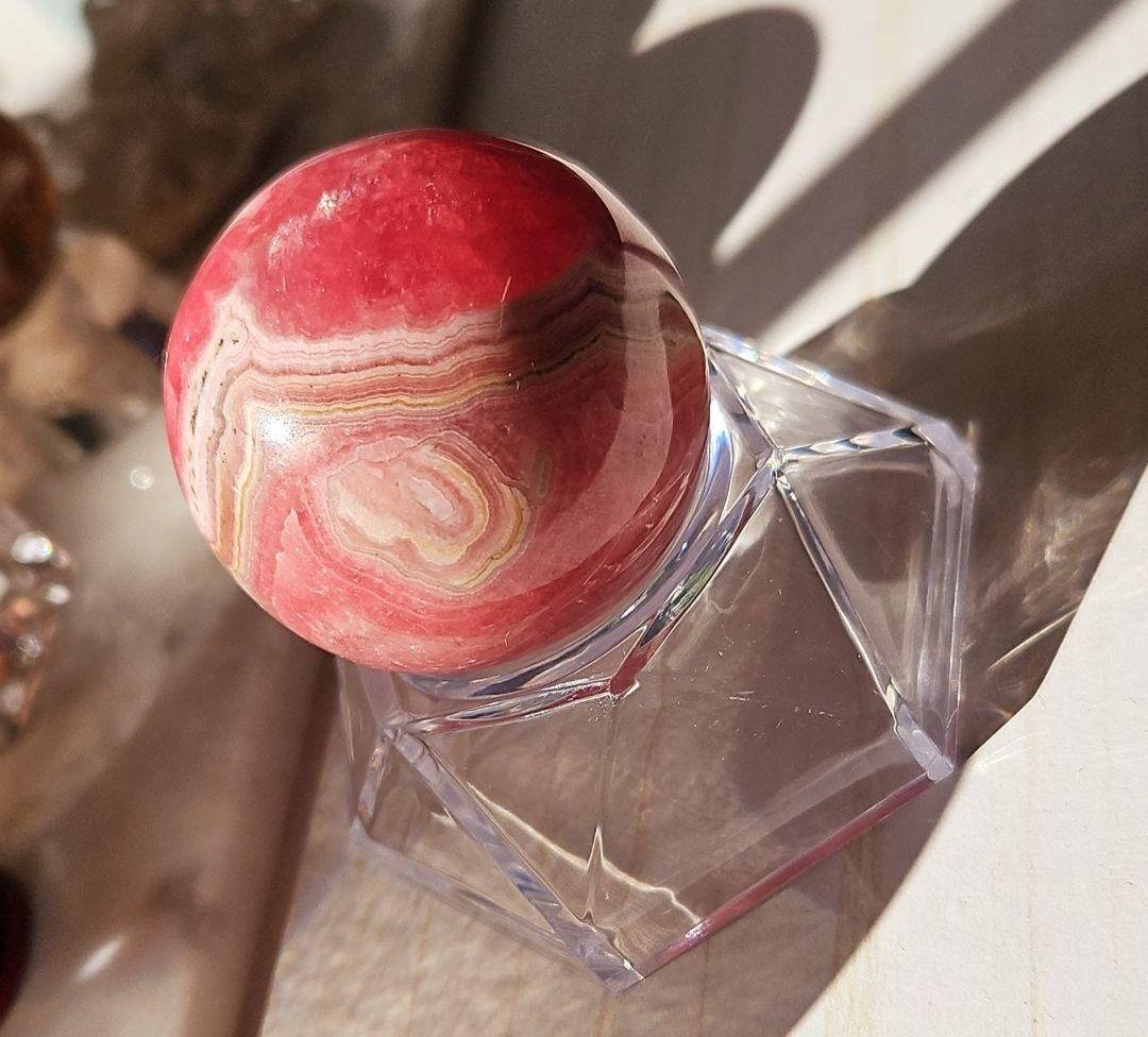 ◎高発色　奇跡のハート模様　インカローズ　スフィア　ロードクロサイト