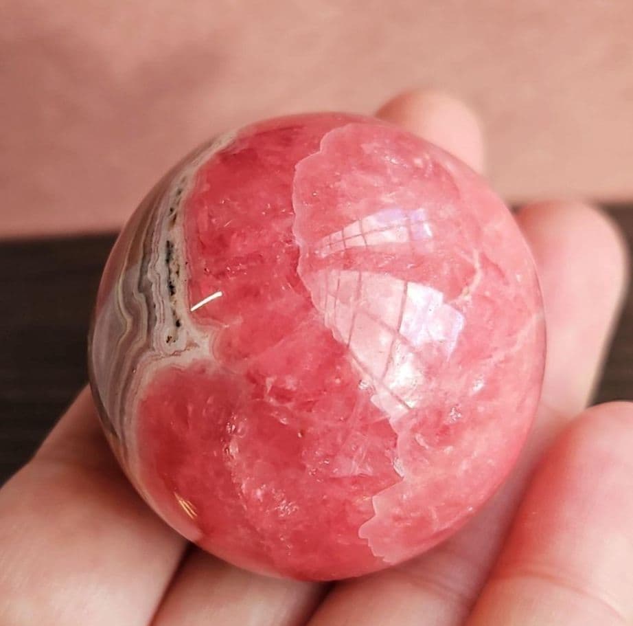 ◎高発色　奇跡のハート模様　インカローズ　スフィア　ロードクロサイト