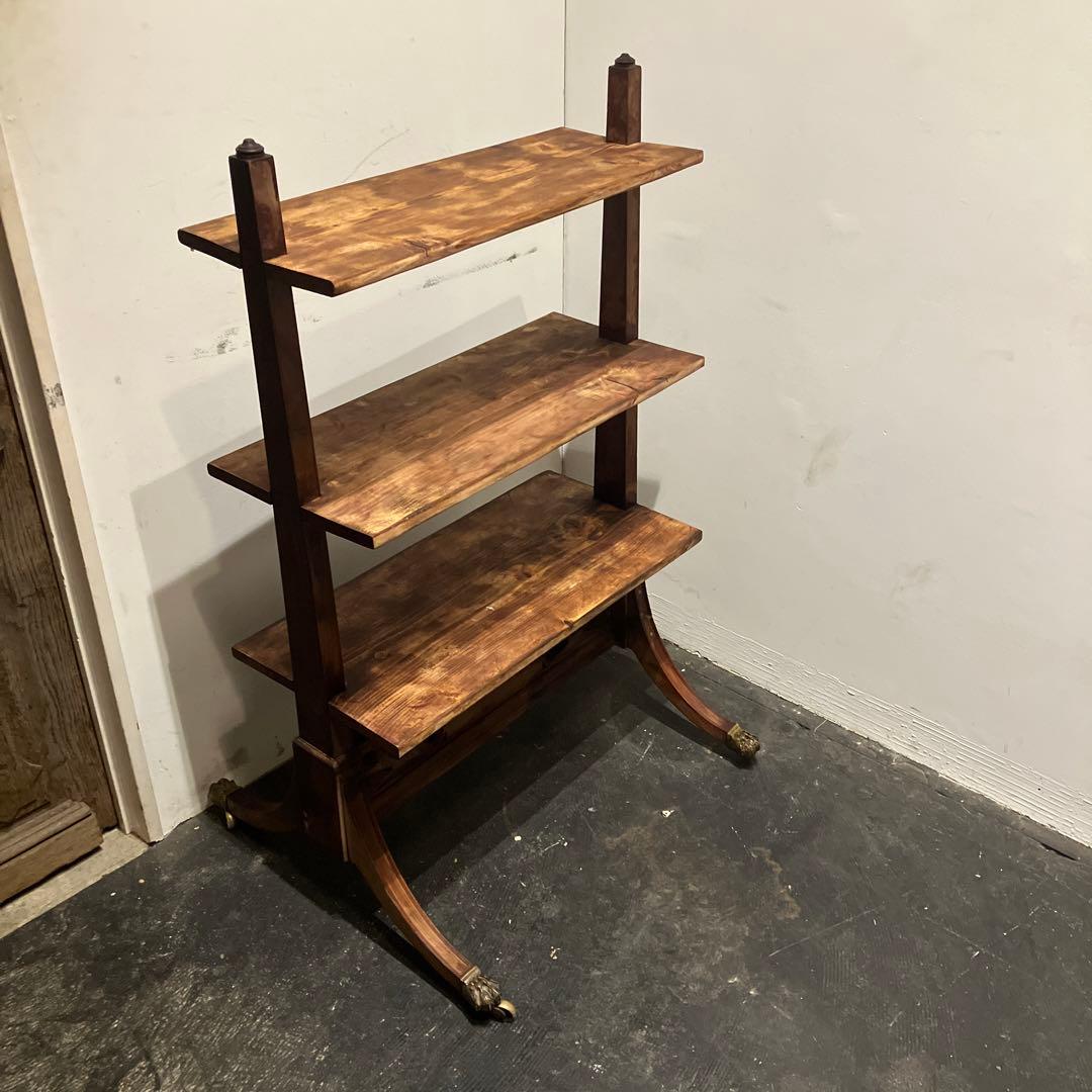 アンティーク木製3段シェルフ
