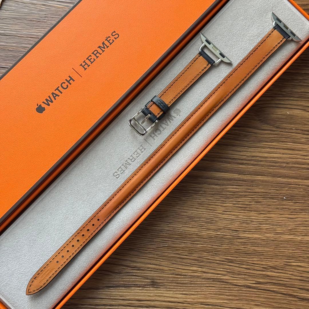 2776 レア　Apple Watch エルメス　ブルーインディゴ　二重レザー