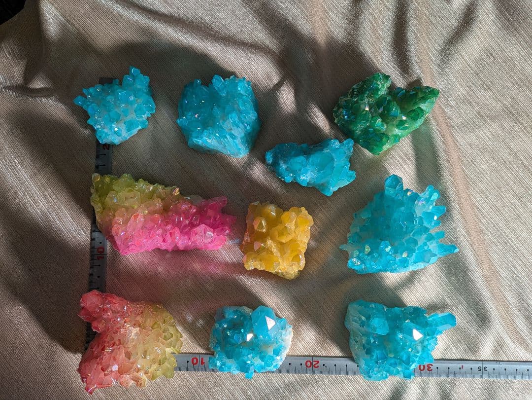 水晶クラスター １０個 合計3420g 中国人工水晶 クリスタル