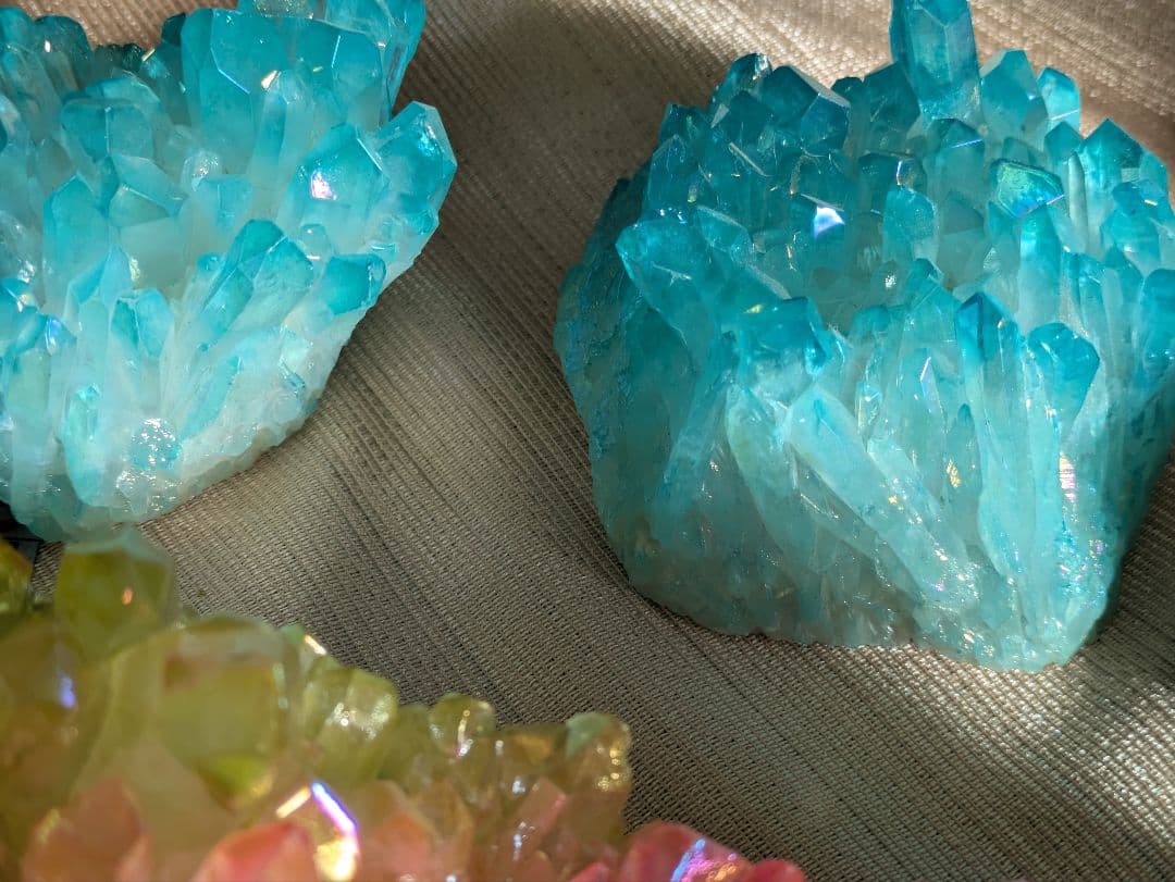 水晶クラスター １０個 合計3420g 中国人工水晶 クリスタル