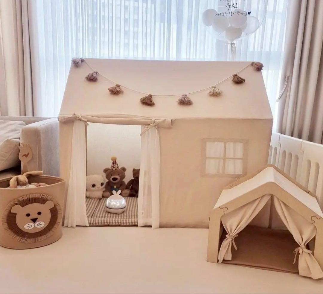 KARA BEBIS キッズペットテント プレイハウス モンブランホワイト 室内