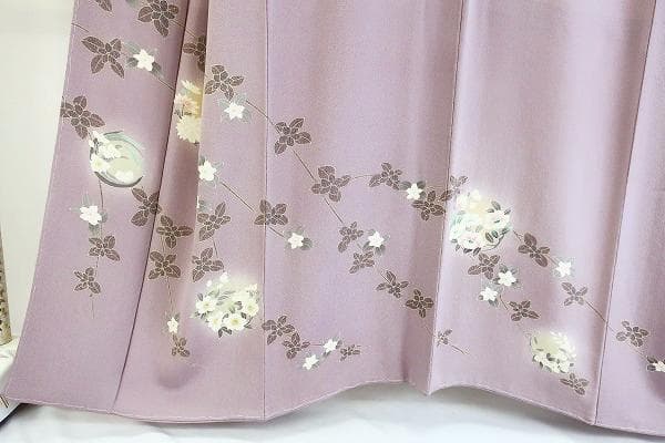 ★専用★未使用品 色留袖 紅藤 縮緬地 枝花 菊 身丈158cm フォーマル