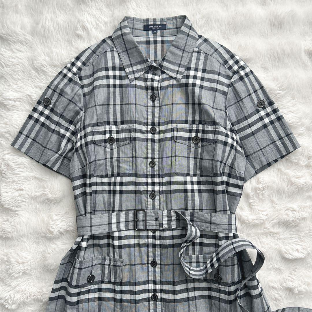 大きいサイズ44✨バーバリーロンドン★シャツワンピース ベルト　ノバチェック