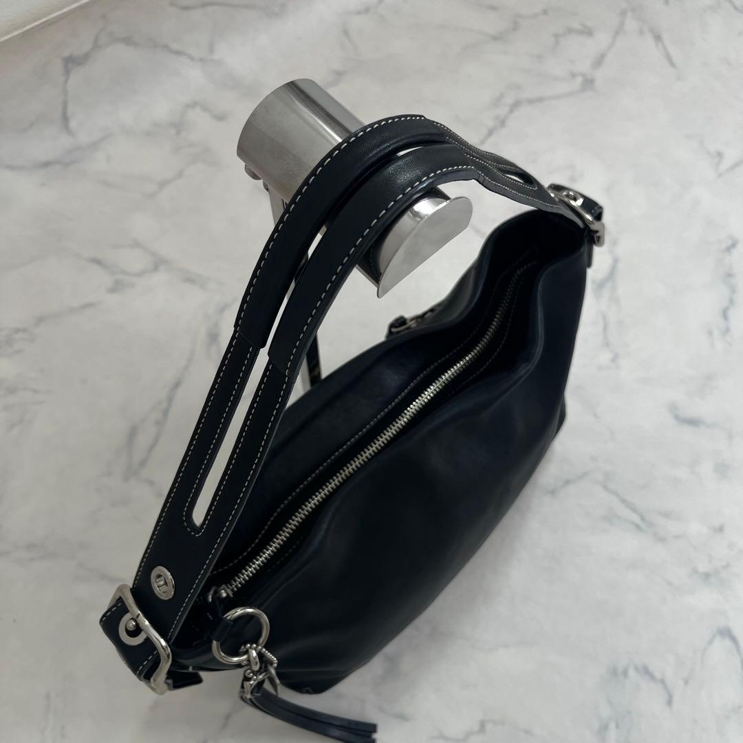 美品 コーチ レザー ワンショルダーバッグ ホーボー ブラック y2k オールド