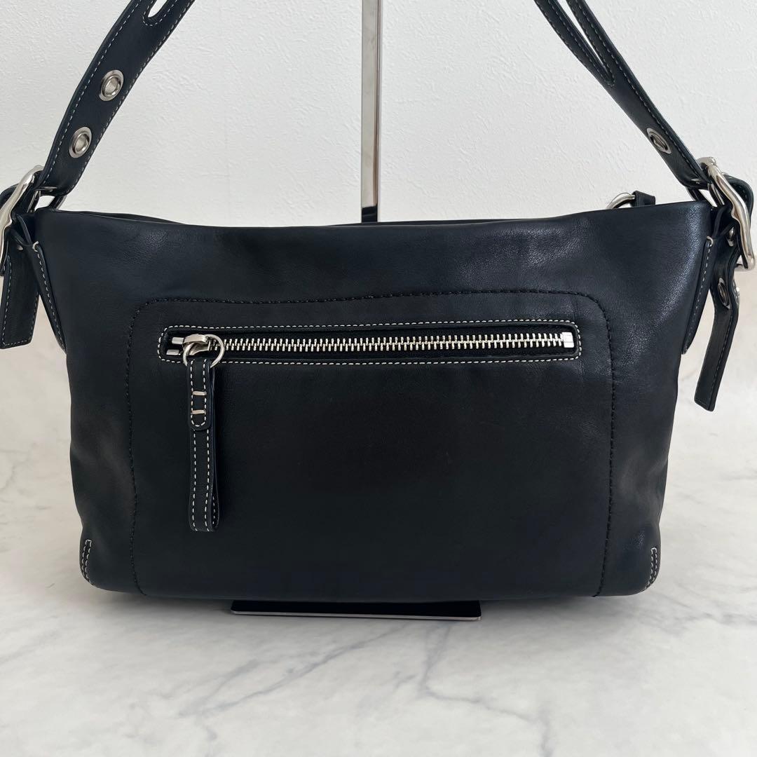 美品 コーチ レザー ワンショルダーバッグ ホーボー ブラック y2k オールド