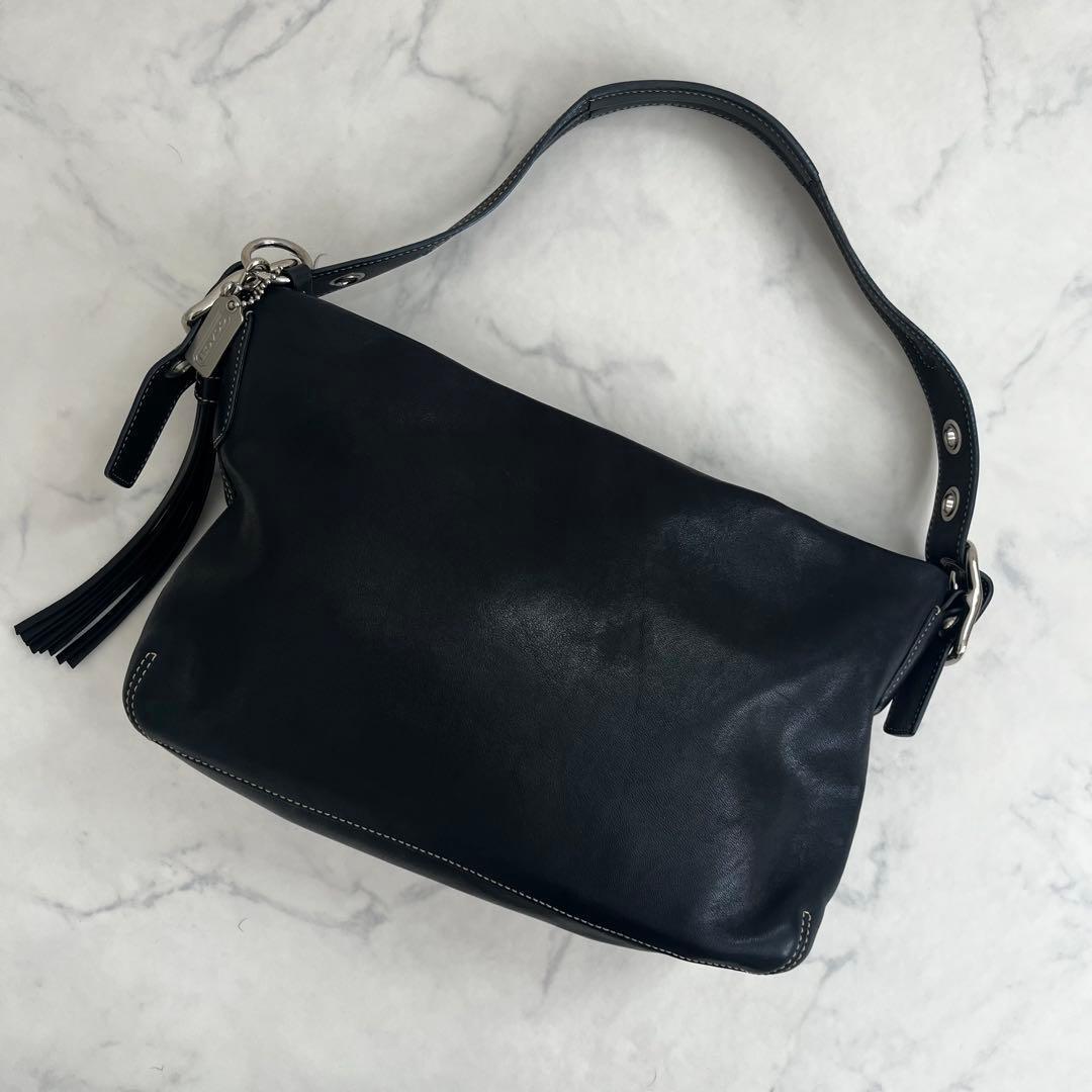 美品 コーチ レザー ワンショルダーバッグ ホーボー ブラック y2k オールド