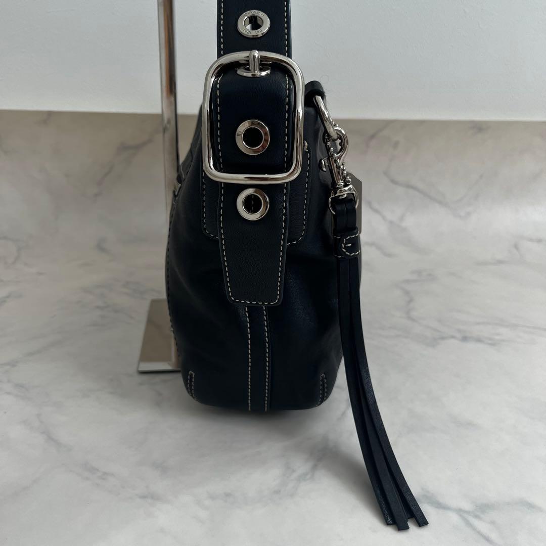 美品 コーチ レザー ワンショルダーバッグ ホーボー ブラック y2k オールド