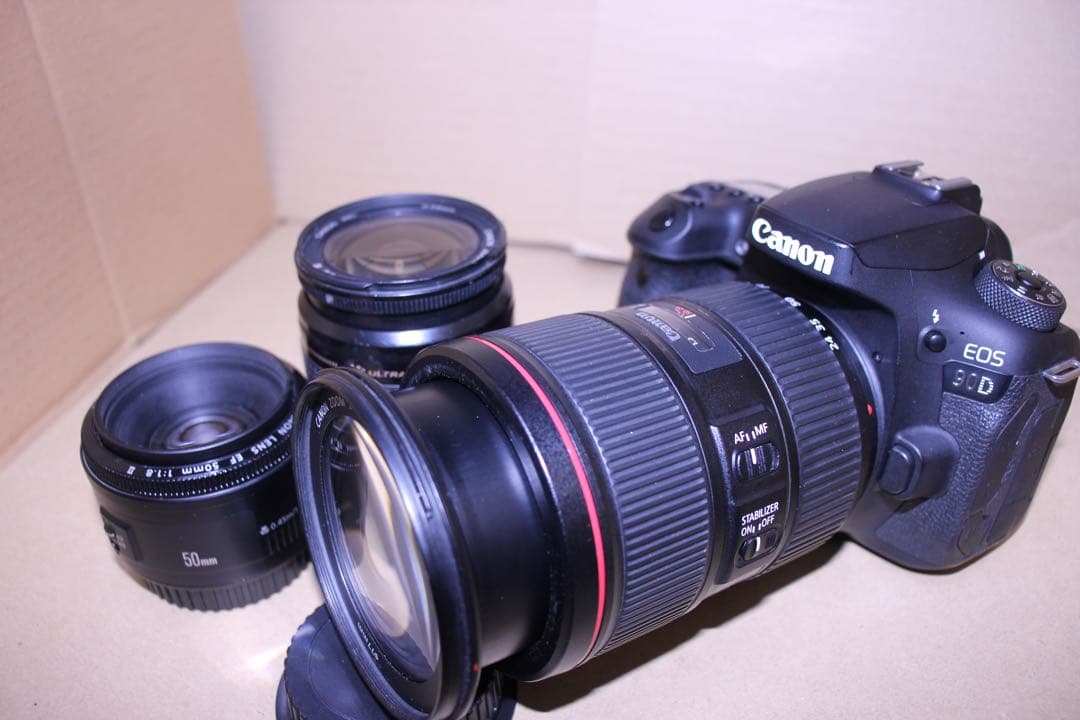 一眼レフカメラCanon EOS 90D標準&望遠&単焦点トリプルレンズセット