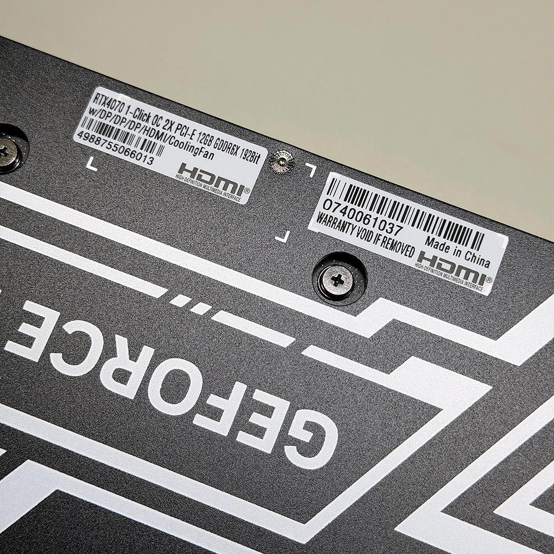 【美品】RTX 4070 12GB 玄人志向 GALAKURO AD103仕様