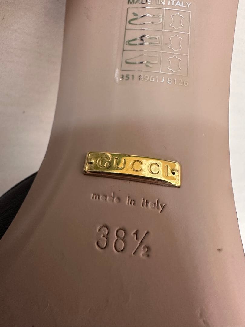 GUCCI (グッチ) GG ロゴ ブロンディ レザーサンダル 723391