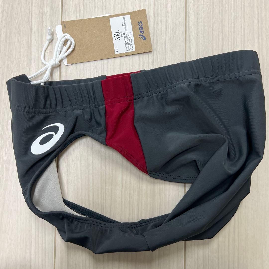 アシックス　女子陸上ユニフォーム上下セット　エンジ×ダークグレー　3XL　新品