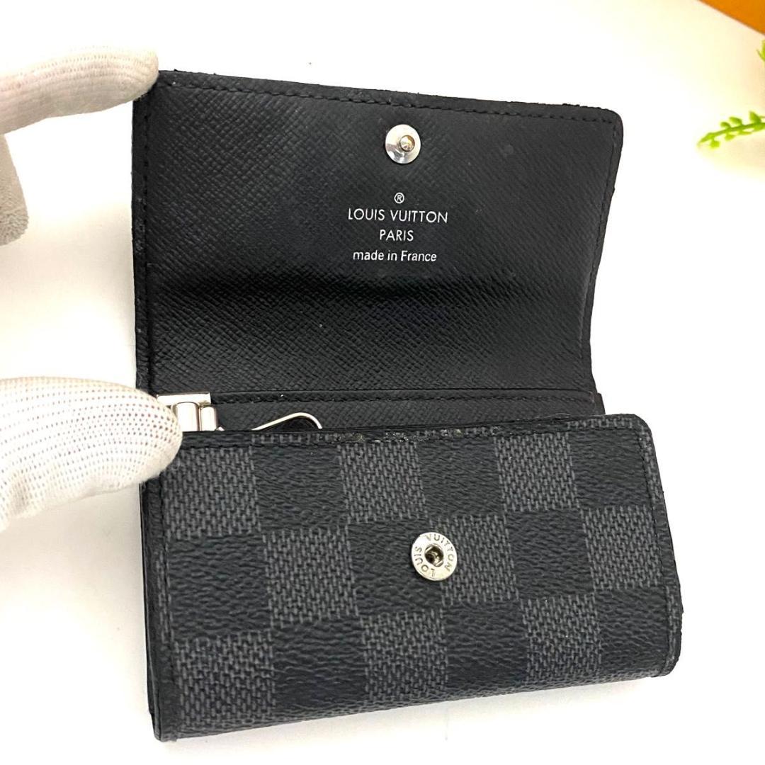 ルイ ヴィトン◎ミュルティクレ6 ダミエ グラフィット キーケース 6連 黒