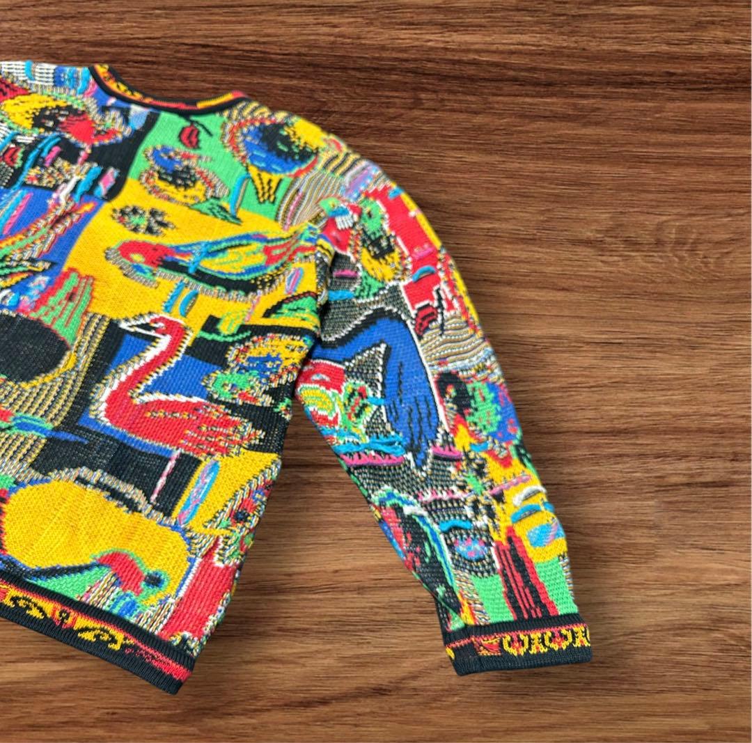 極美品 圧巻のバードデザイン 芸術 COOGI コットン ニットセーター M