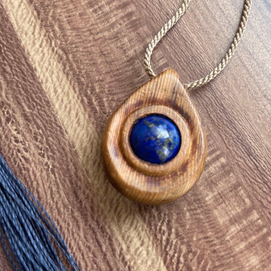 値下げ❗️木　ラピスラズリ　マクラメ　屋久杉