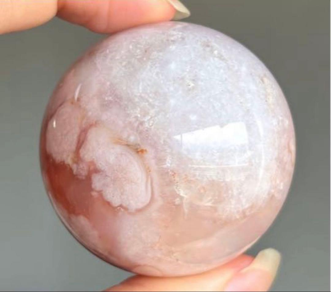 値下げ　レア　高品質　カーネリアン桜瑪瑙　スフィア　天然石　花