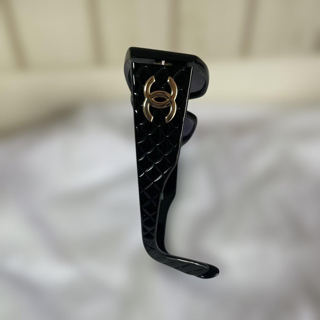 希少 CHANEL シャネル サングラス マトラッセ ココマーク 01450 黒