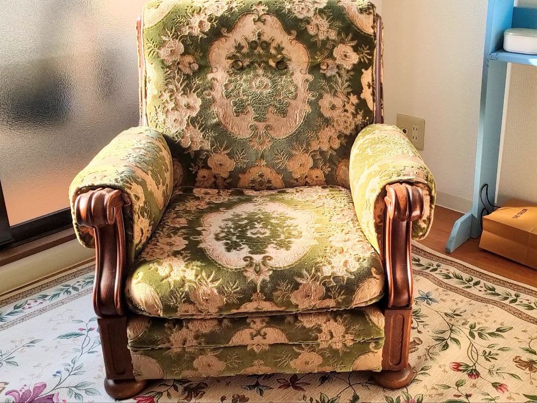 オールドカリモク　カリモク高級ライン　金華山　シングルソファ　アンティーク