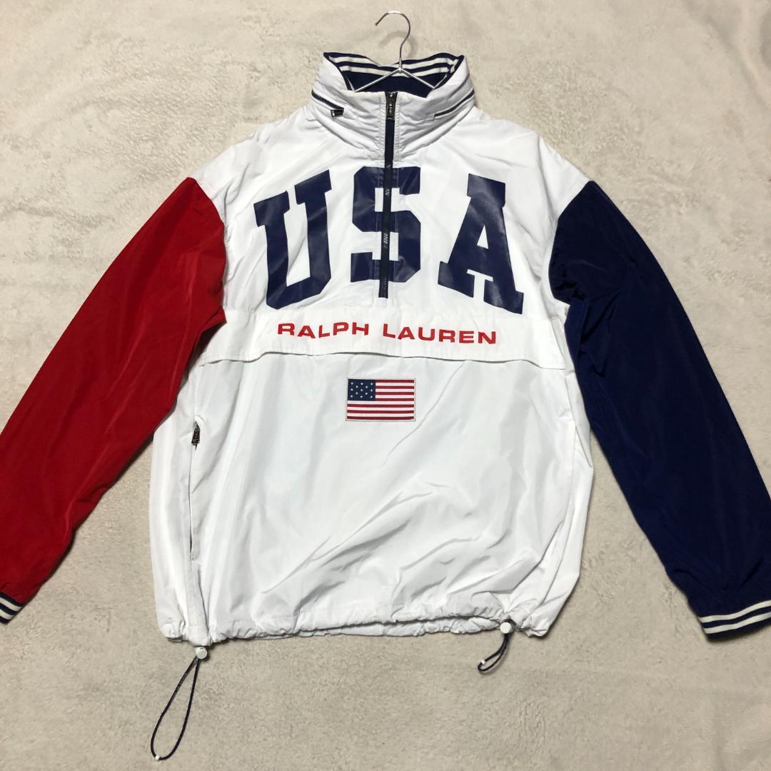 寄付対象品 ポロラルフローレン アノラック ANORAK USA 星条 Sサイズ