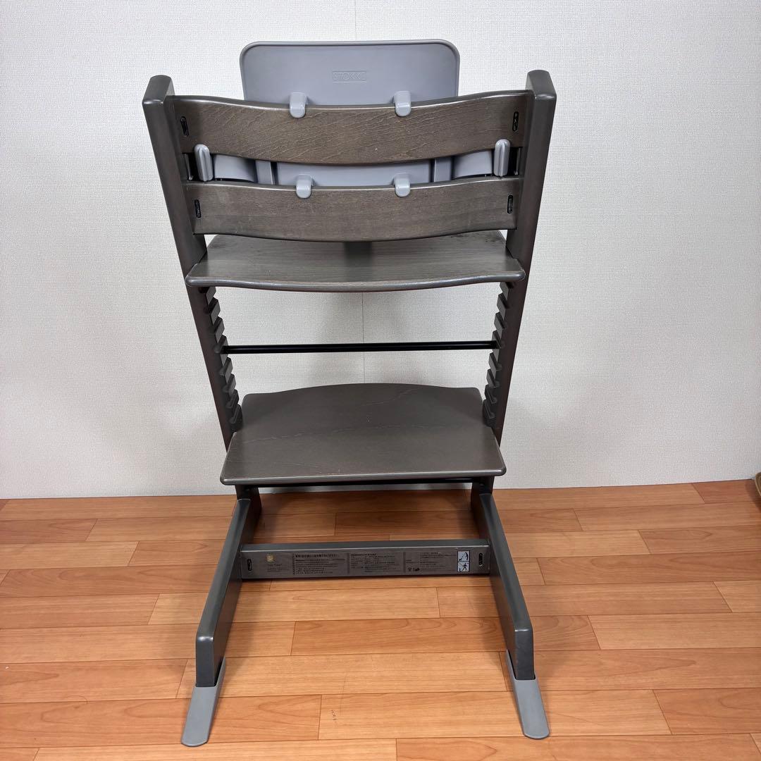 【美品】STOKKE トリップトラップ ヘイジーグレー ベビーセット付 S/N5
