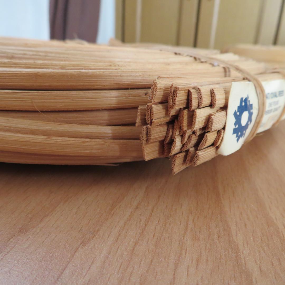 ①ハンドメイド　バスケット材料　リード　5点まとめて　約2,150g　木製かご籠