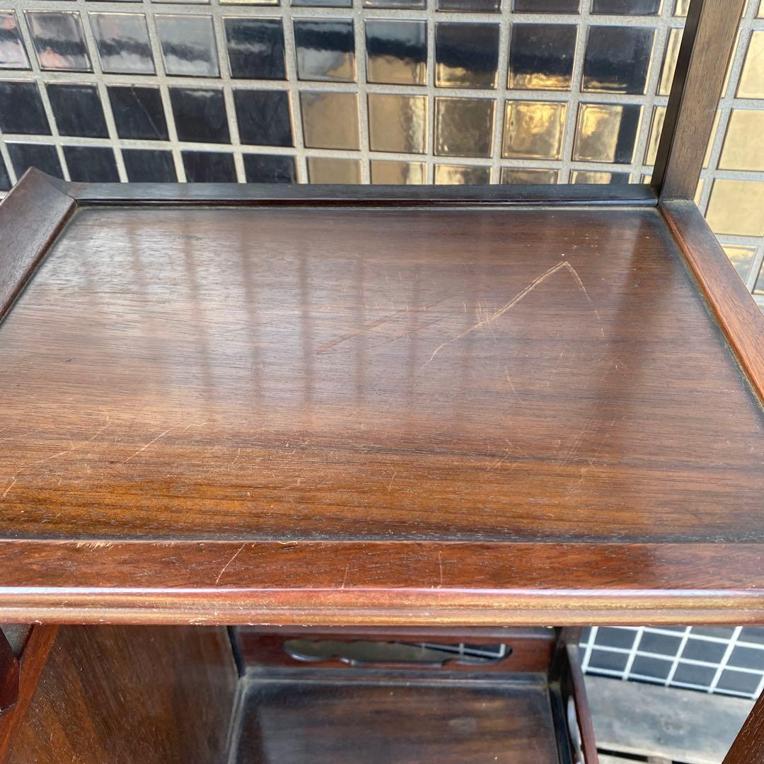 時代物 蒔絵飾り棚 紫檀 骨董品 古家具 店舗什器 箪笥 古美術