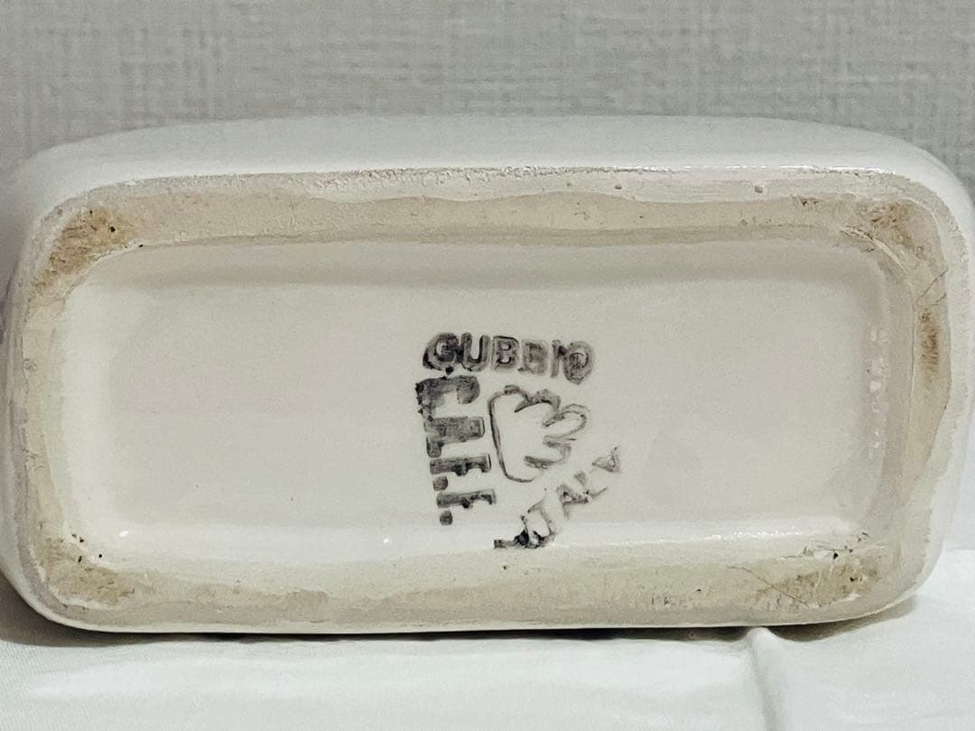 イタリア製 マヨリカ焼 花瓶＆小物入れ 手描き鳥柄